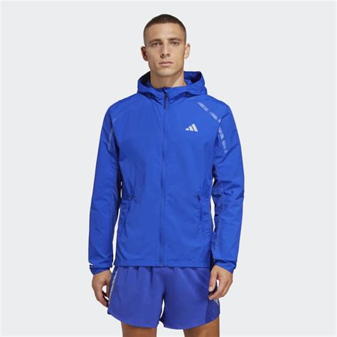 adidas blue running jacket